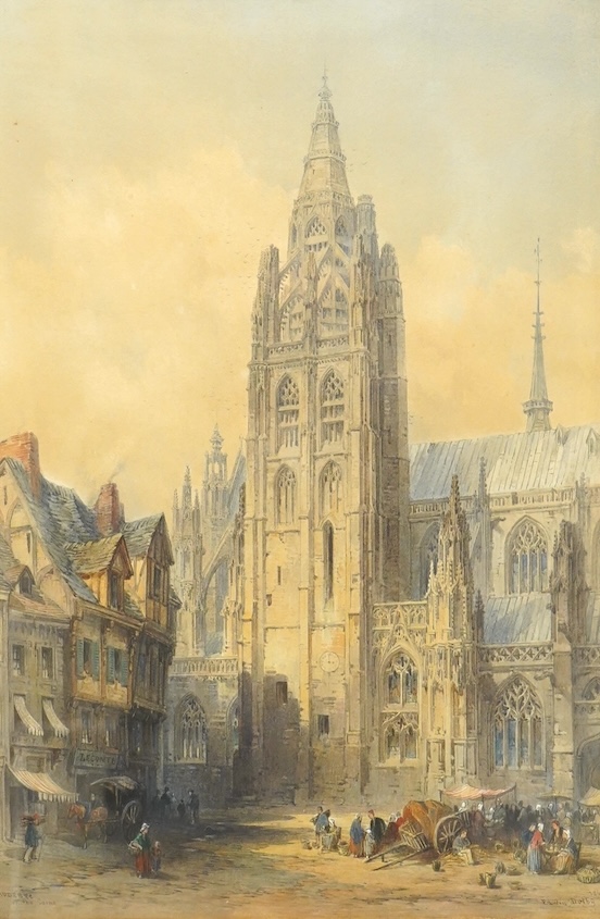 Edwin Thomas Dolby (1824-1902), ‘Caudebec on the Seine’, signed and dated 1863 lower right, The Boydell Galleries label verso, 49 x 32cm